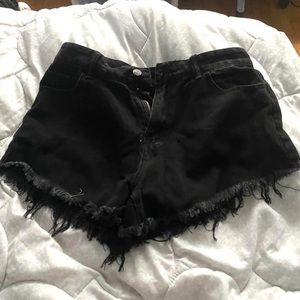 black high waisted shorts
